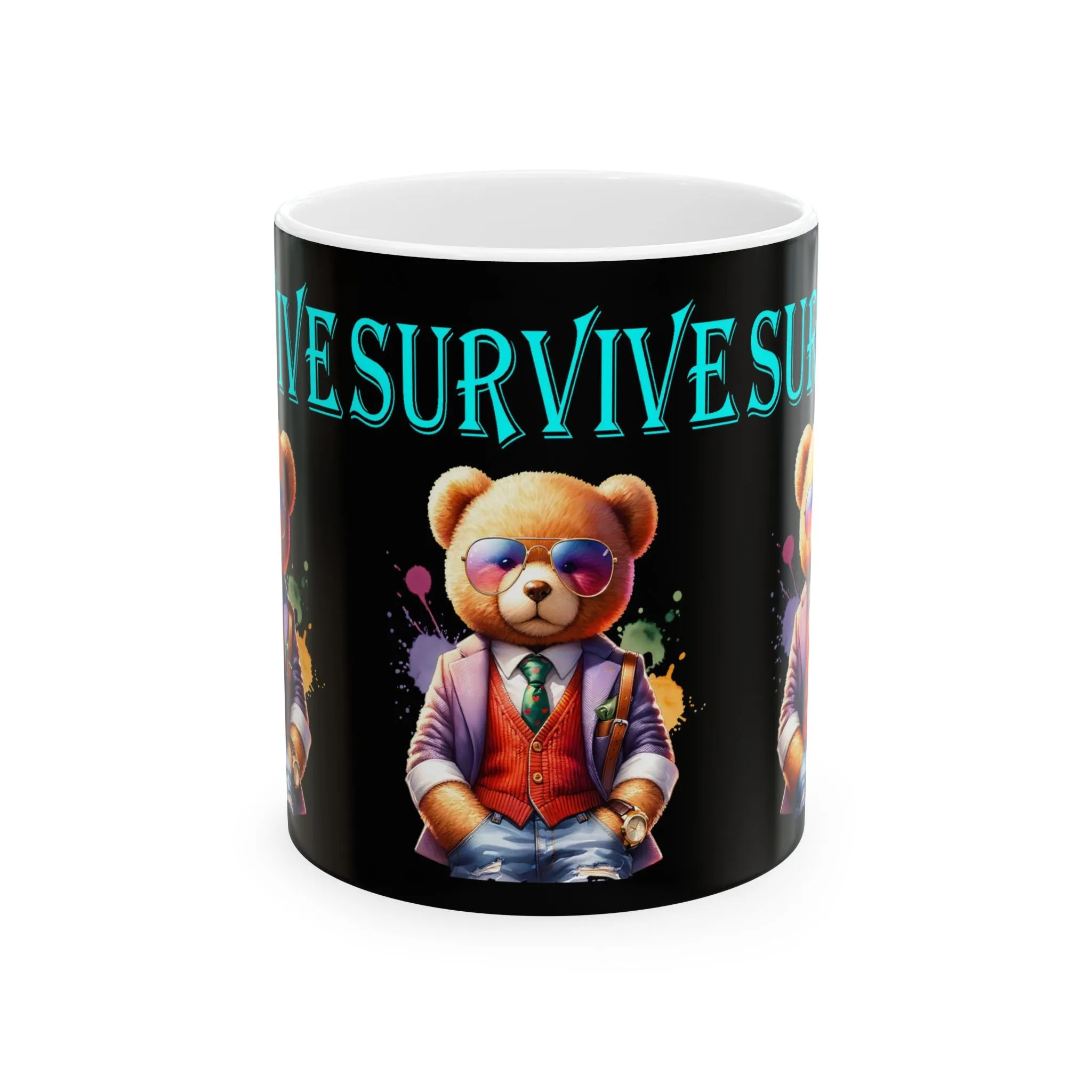 Princess Grace Cool Bear Survival Ceramic Mug - Unique Animal Coffee Cup for Teddy Bear Lovers