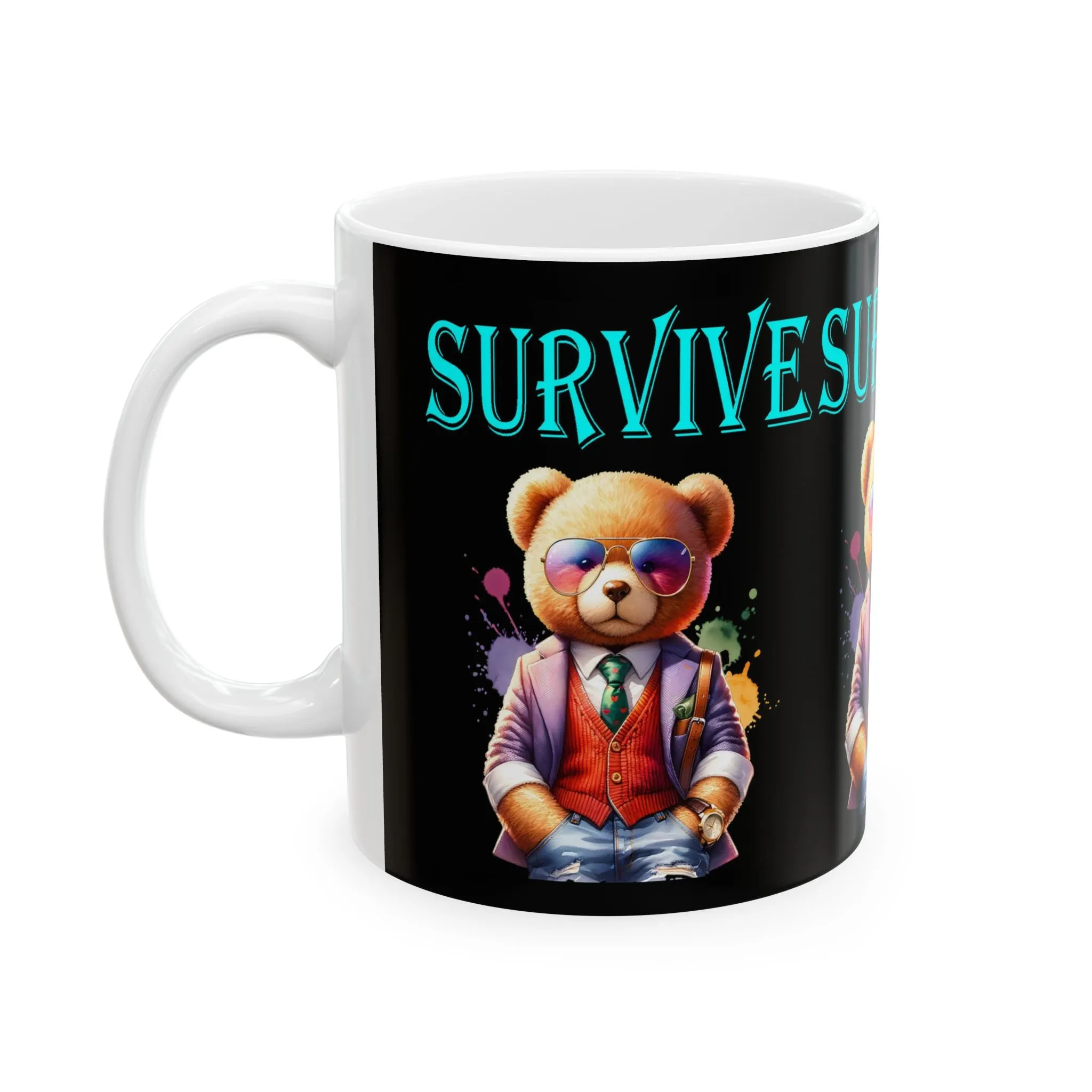 Princess Grace Cool Bear Survival Ceramic Mug - Unique Animal Coffee Cup for Teddy Bear Lovers