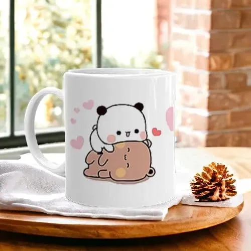 Printed Bubu Dudu Cute Caring Mug to Gift for Friend, Boyfriend, Girlfriend, Valentine Day