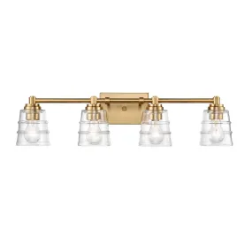 Pulsate 4-Light Vanity in Satin Brass