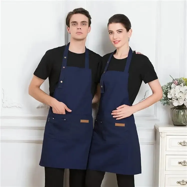 Pure Color Work Aprons  Chef Bibs Waiter BBQ Hairdresser Uniform Adjustable Kitchen Accessory