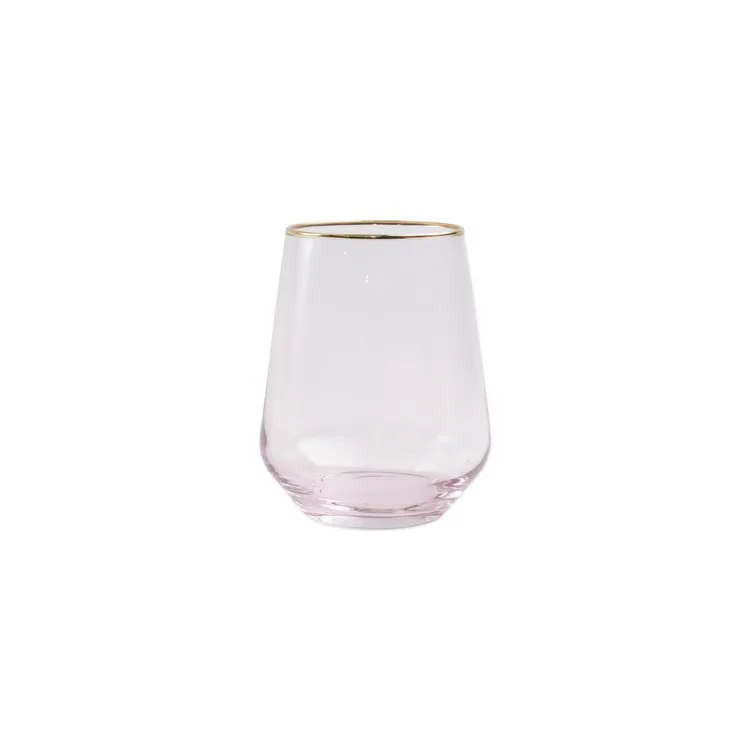 Rainbow Pink Stemless Wine Glass