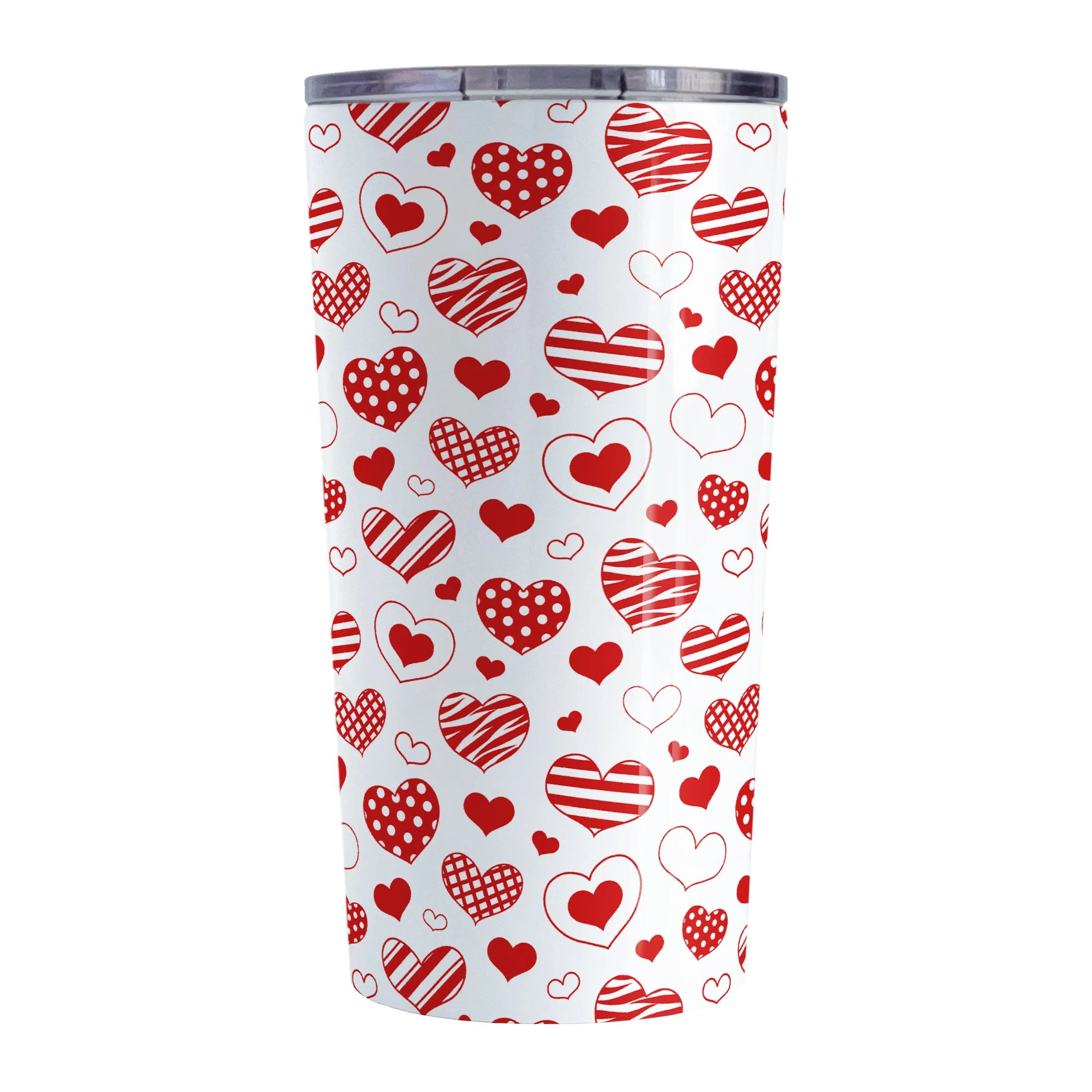 Red Heart Doodles Tumbler Cup