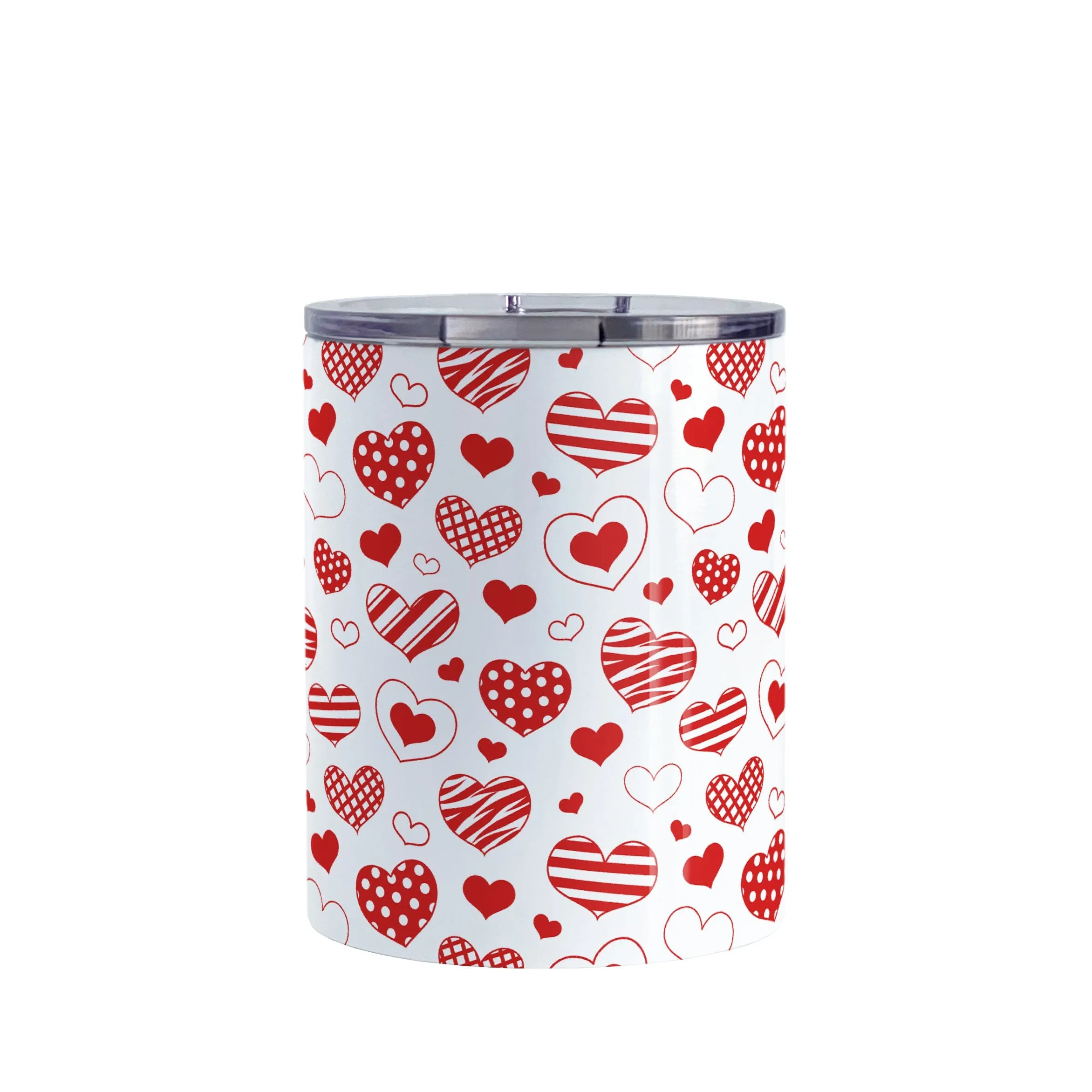 Red Heart Doodles Tumbler Cup