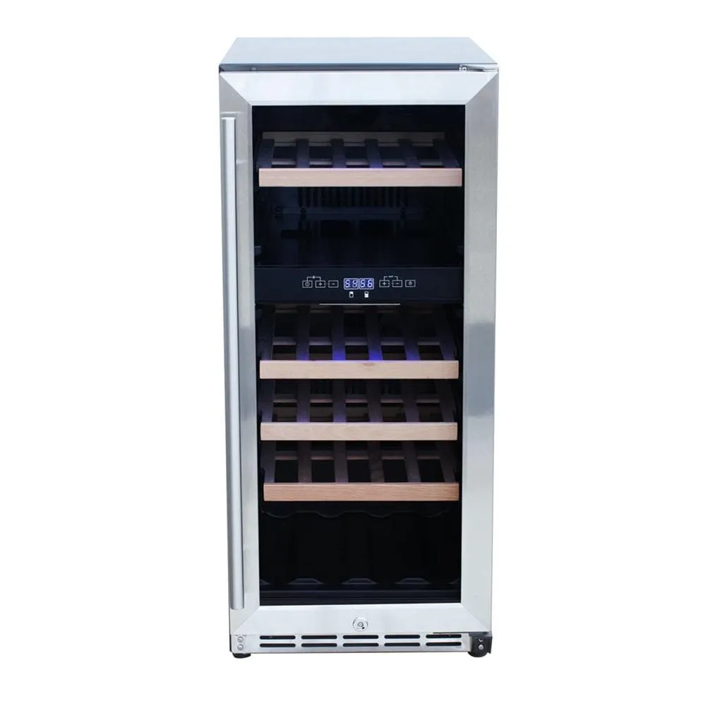 Renaissance: 15" Wine Cooler Refrigerator w/ Glass Door 3.2 CF