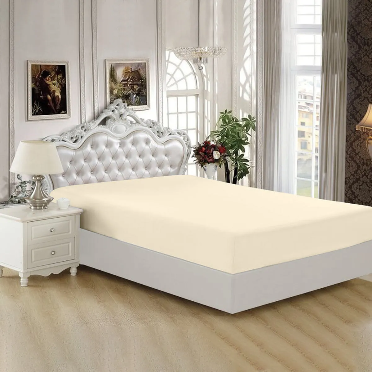 Rest Super Soft Super King Flat Sheet 240x260cm-Ivory