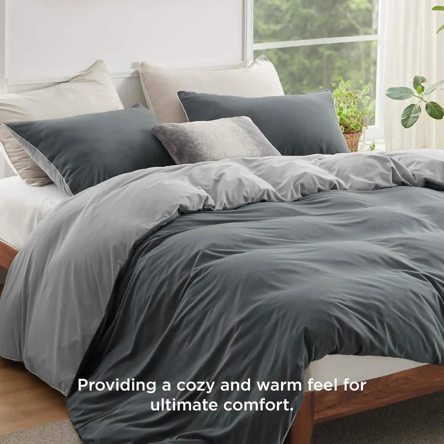 Reversible Two-Tone Sherpa Duvet Cover Set