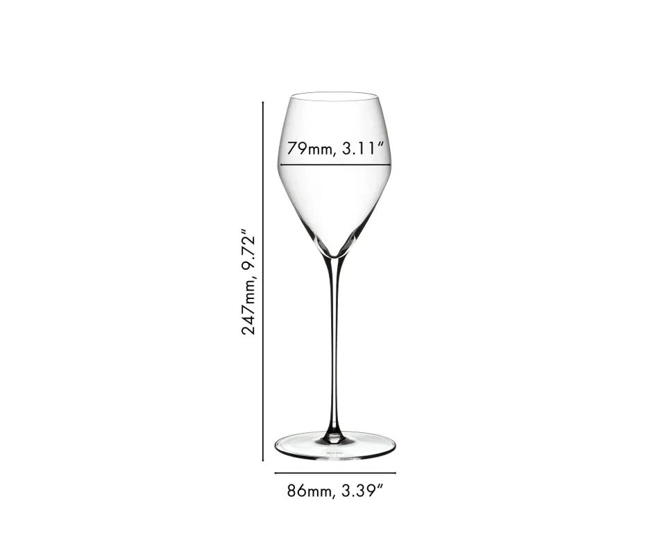 Riedel Veloce 2-Piece Crystal Champagne Wine Glass, 11 Oz