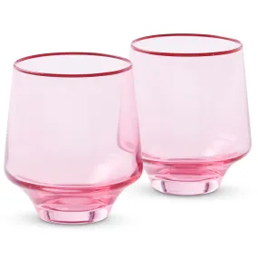 Rose With A Twist Tumbler Glass Set Of 2