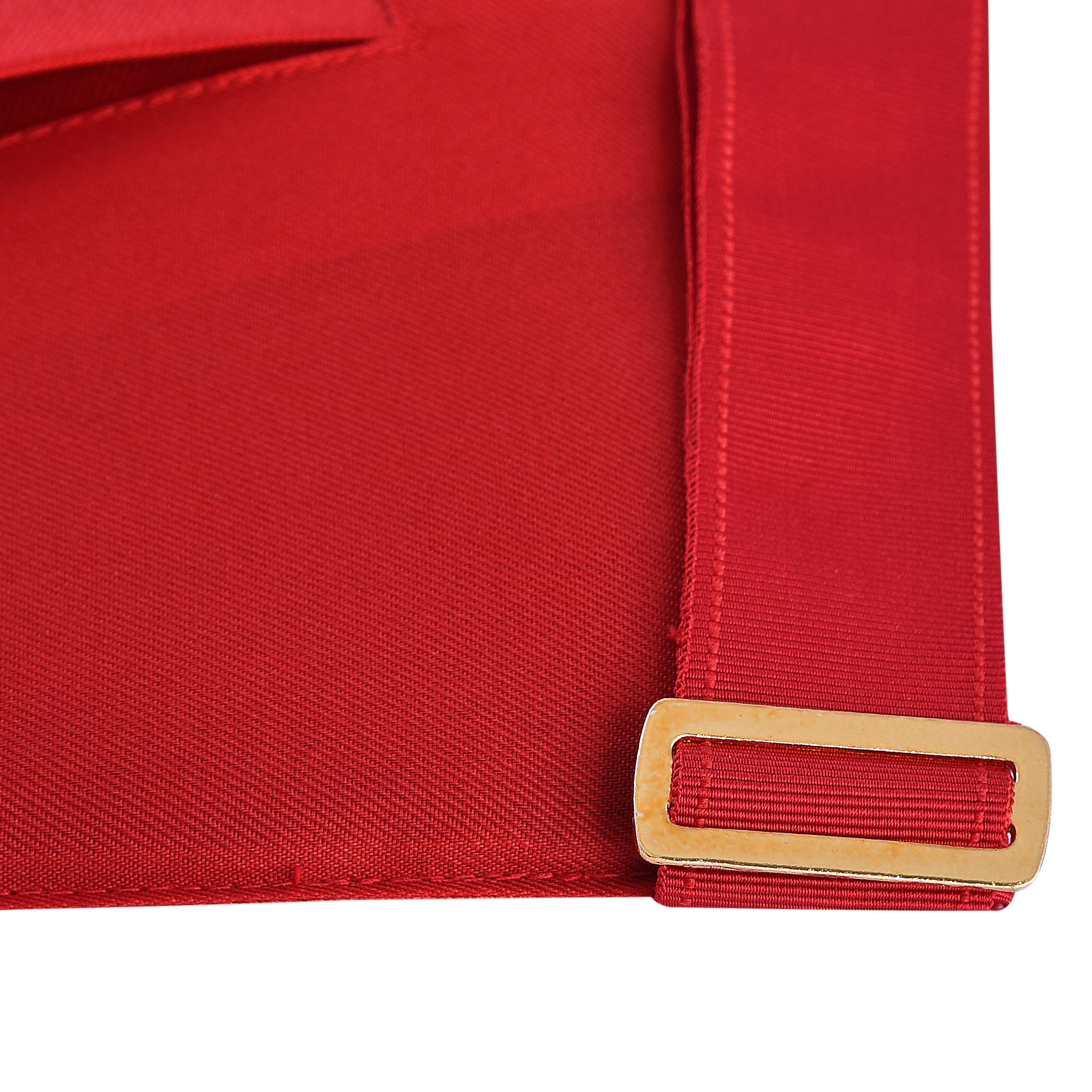 Royal Arch Chapter Apron - Red Velvet With Gold Embroided Emblem & Braid