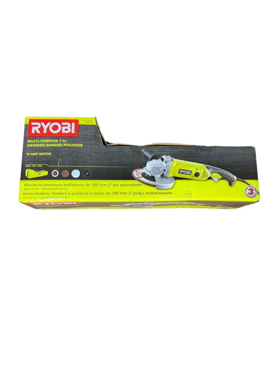 RYOBI 7 in. 10 Amp Angle Grinder