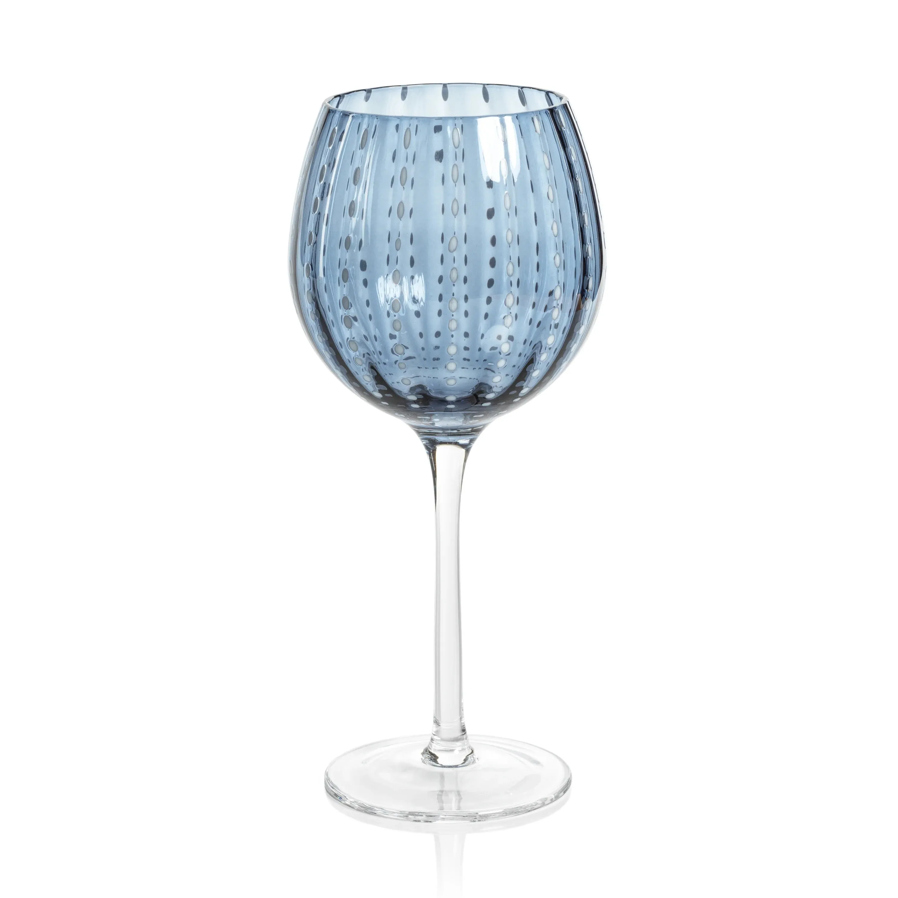 Set of 4 white dot wine glasses