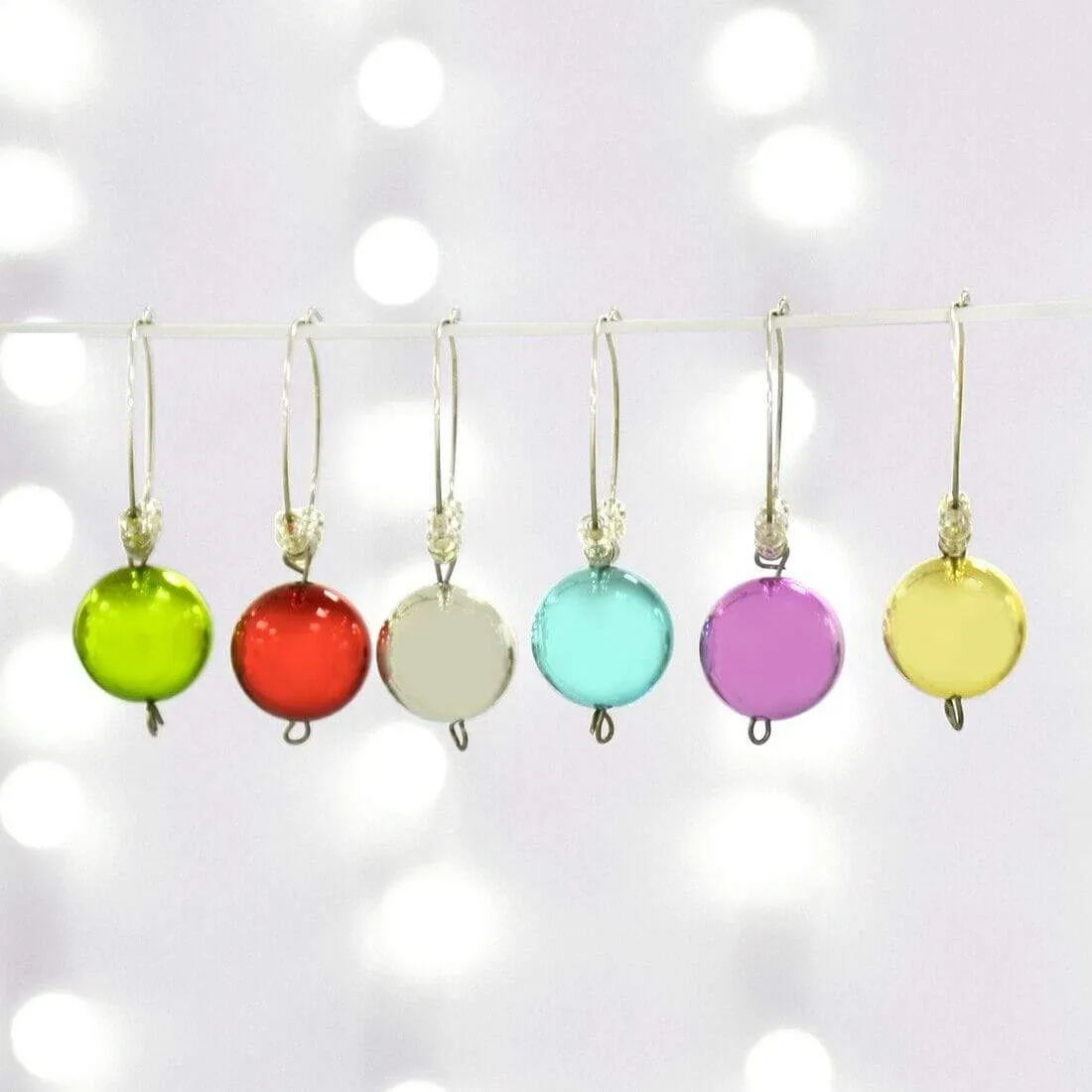 Set of 6 Novelty Glass Charms Party Wine Cocktails Gin Gift