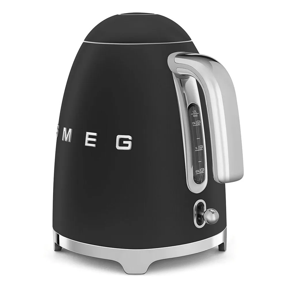 SMEG KLF03BLMUK 1.7 Litre 50's Style Kettle, 22.6cm Wide - Matte Black