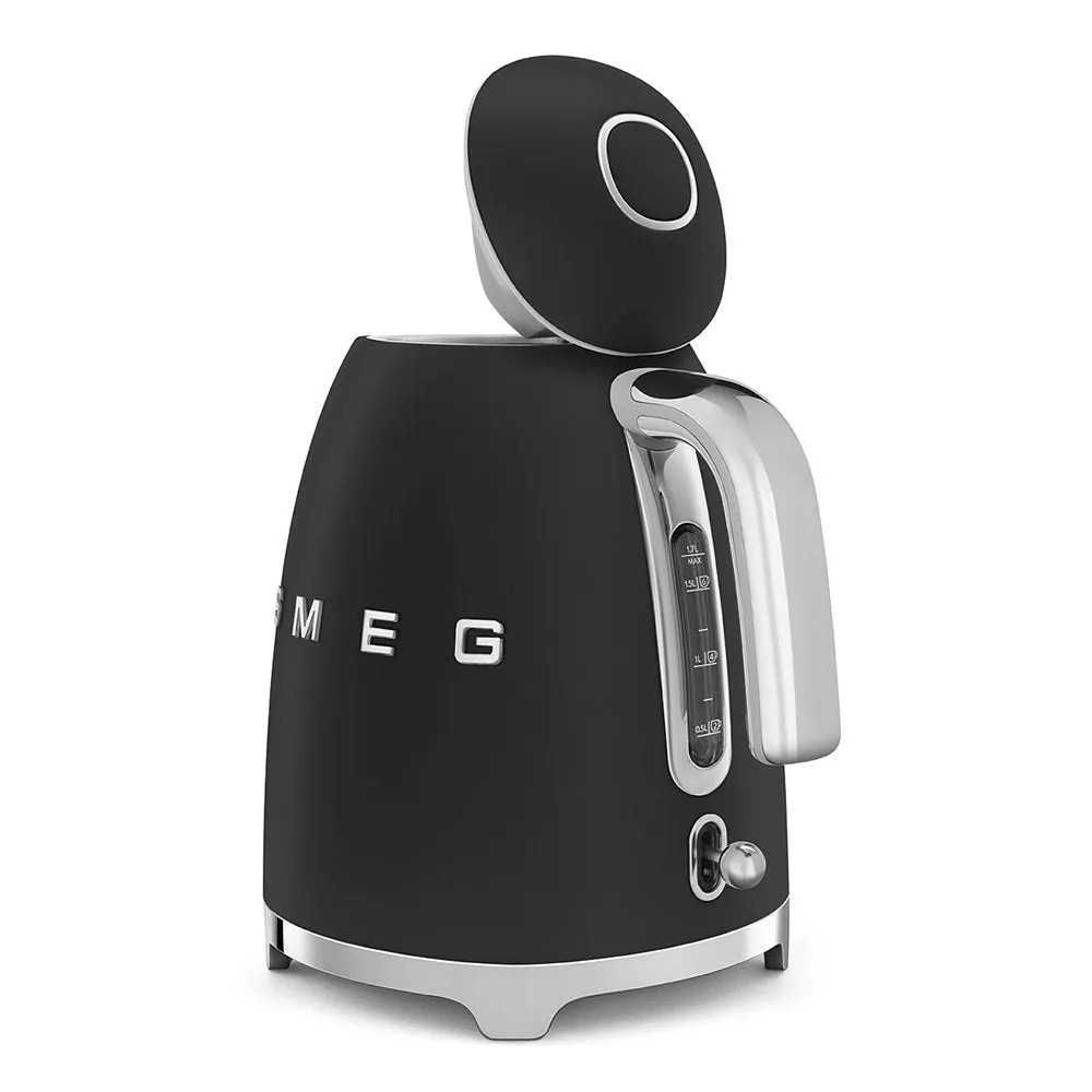 SMEG KLF03BLMUK 1.7 Litre 50's Style Kettle, 22.6cm Wide - Matte Black