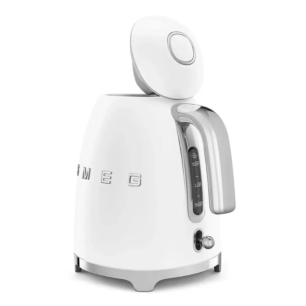 Smeg KLF03WHMUK 1.7 Litre 50's Style Kettle, 22.6cm Wide, Matte White