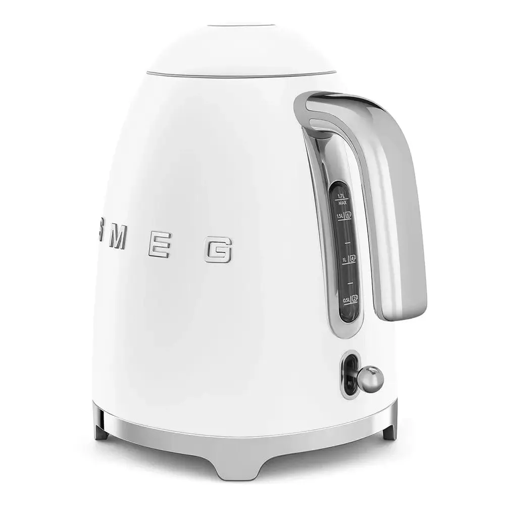 Smeg KLF03WHMUK 1.7 Litre 50's Style Kettle, 22.6cm Wide, Matte White