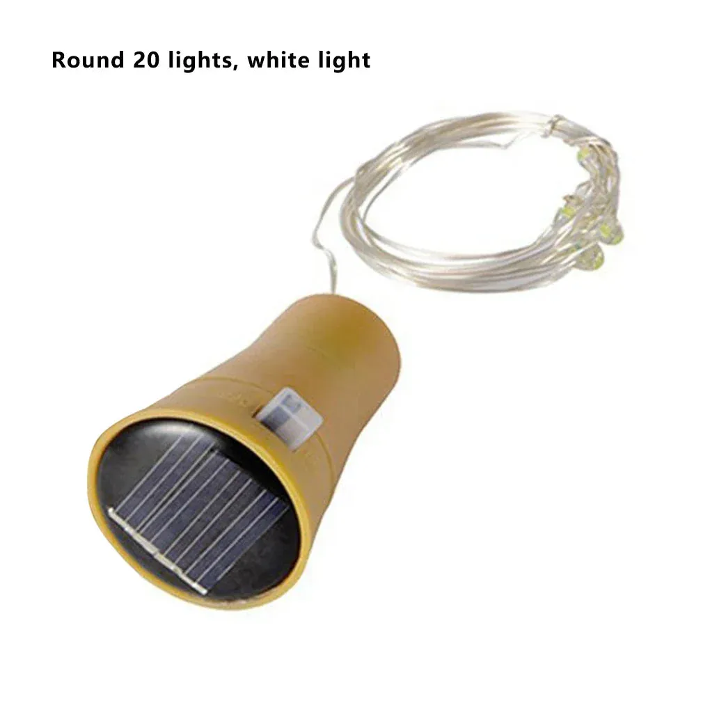 Solar-Powered Bottle Cork String Lights