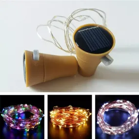 Solar-Powered Bottle Cork String Lights