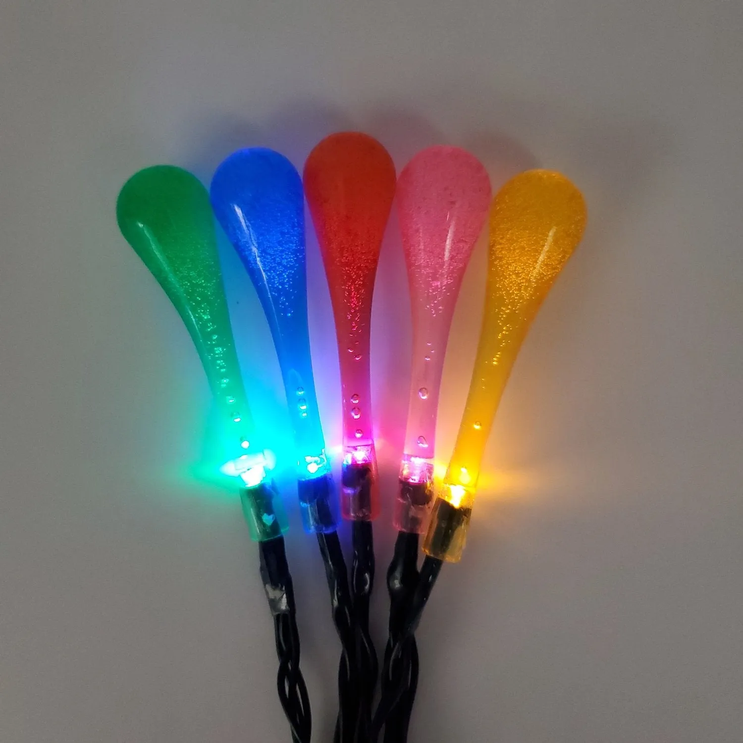 Solar Powered Water Drop String Lights - Multicolor