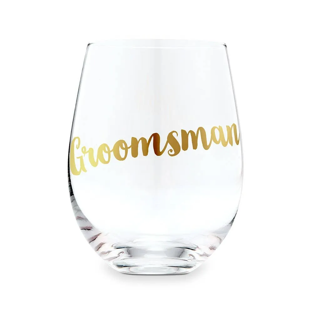 Stemless Wine Glass Gift For Wedding Party - Groomsman