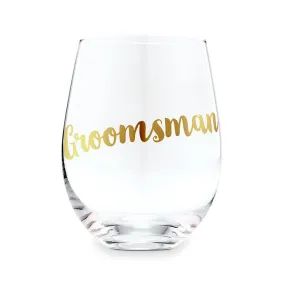 Stemless Wine Glass Gift For Wedding Party - Groomsman