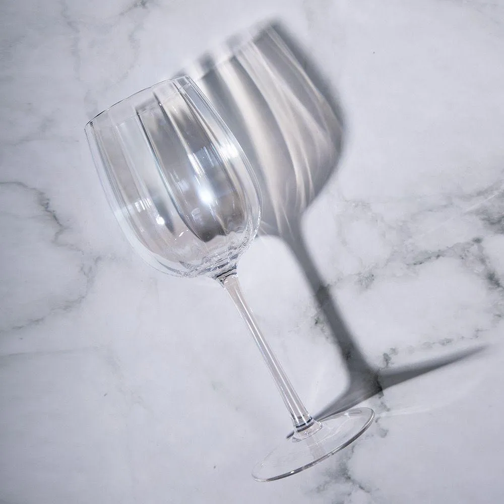 Striped White Wine Glass