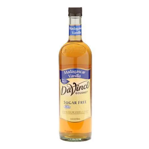 Sugar Free Madagascar Vanilla DaVinci Syrup Bottle - 750mL