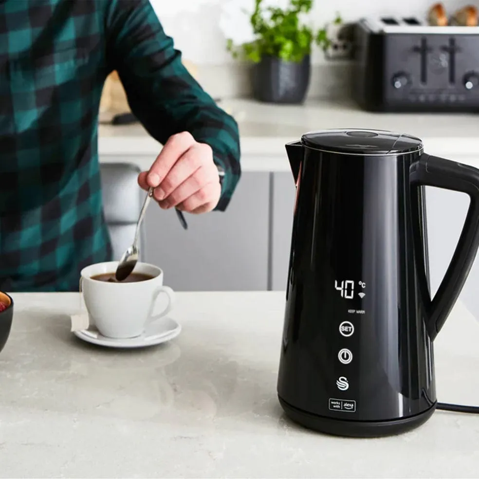 Swan Smart Cordless Kettle Black - Alexa Ready