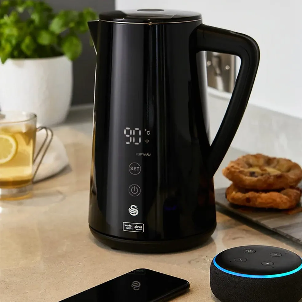 Swan Smart Cordless Kettle Black - Alexa Ready