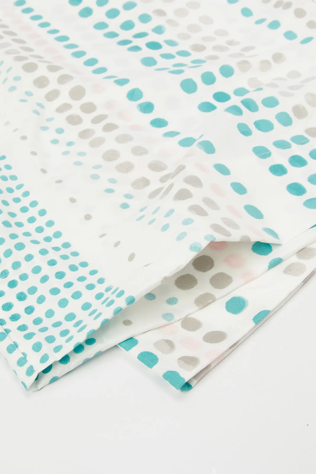 Teal Dotted Print Flat Sheet (King Size)