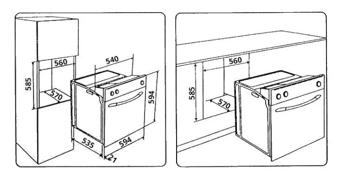 Tecno Uno TMO 38 (ND) Built-In Oven 58L, 7 Functions