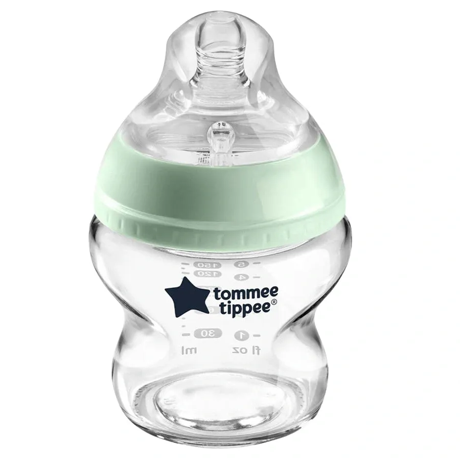 Tommee Tippee Closer to Nature Glass Feeding Bottle, 150ml x 1 (Clear)