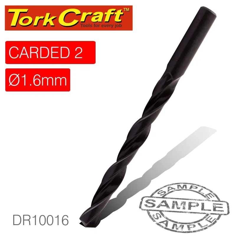 TORK CRAFT DRILL BIT HSS STANDARD 1.6MM 2/CARD DR10016