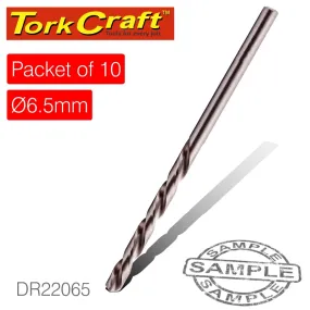 TORK CRAFT DRILL HSS 6.5MM 135DEG 10 PACK INDUSTRIAL BIT DR22065