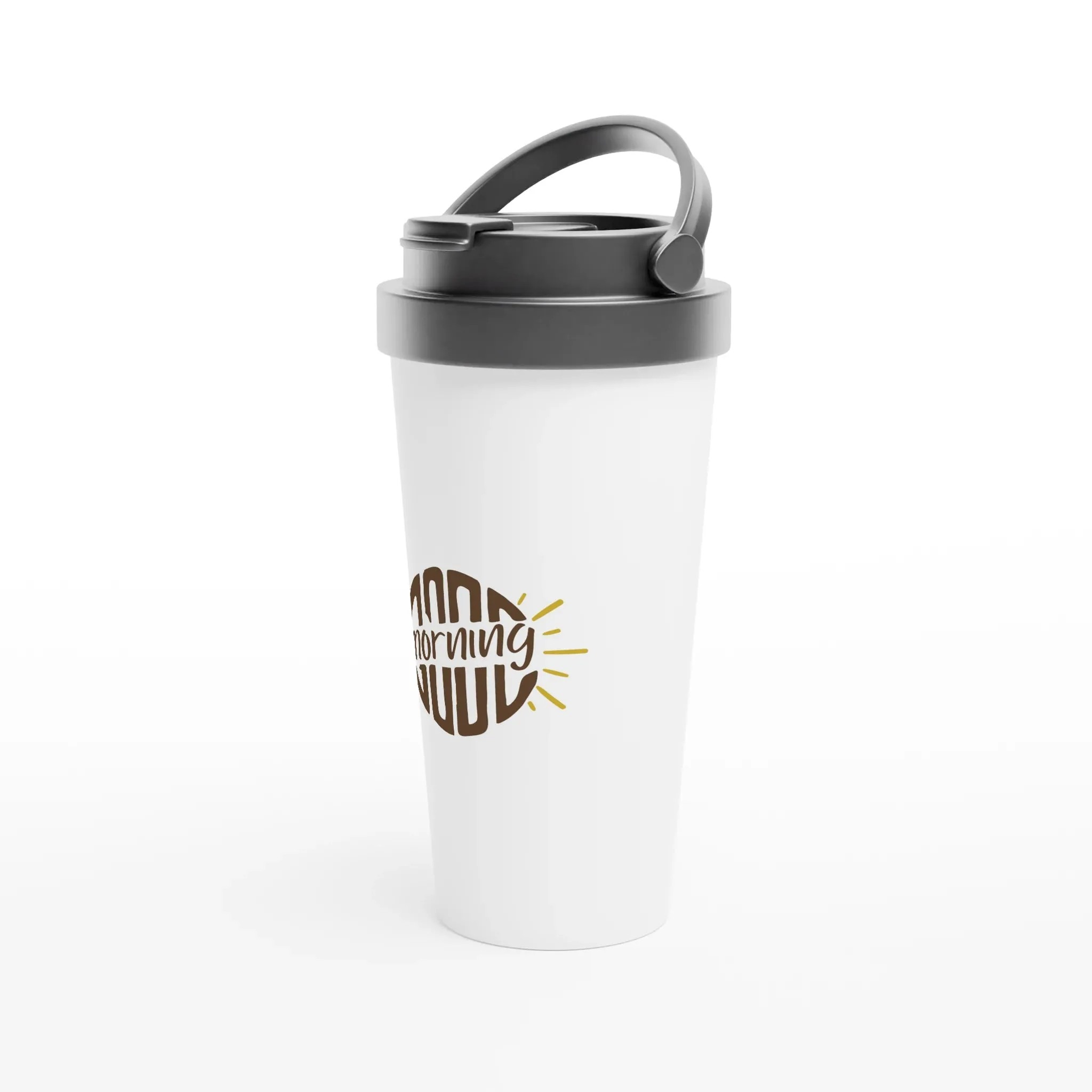 Travel Mug with Good Morning & Sunray Design