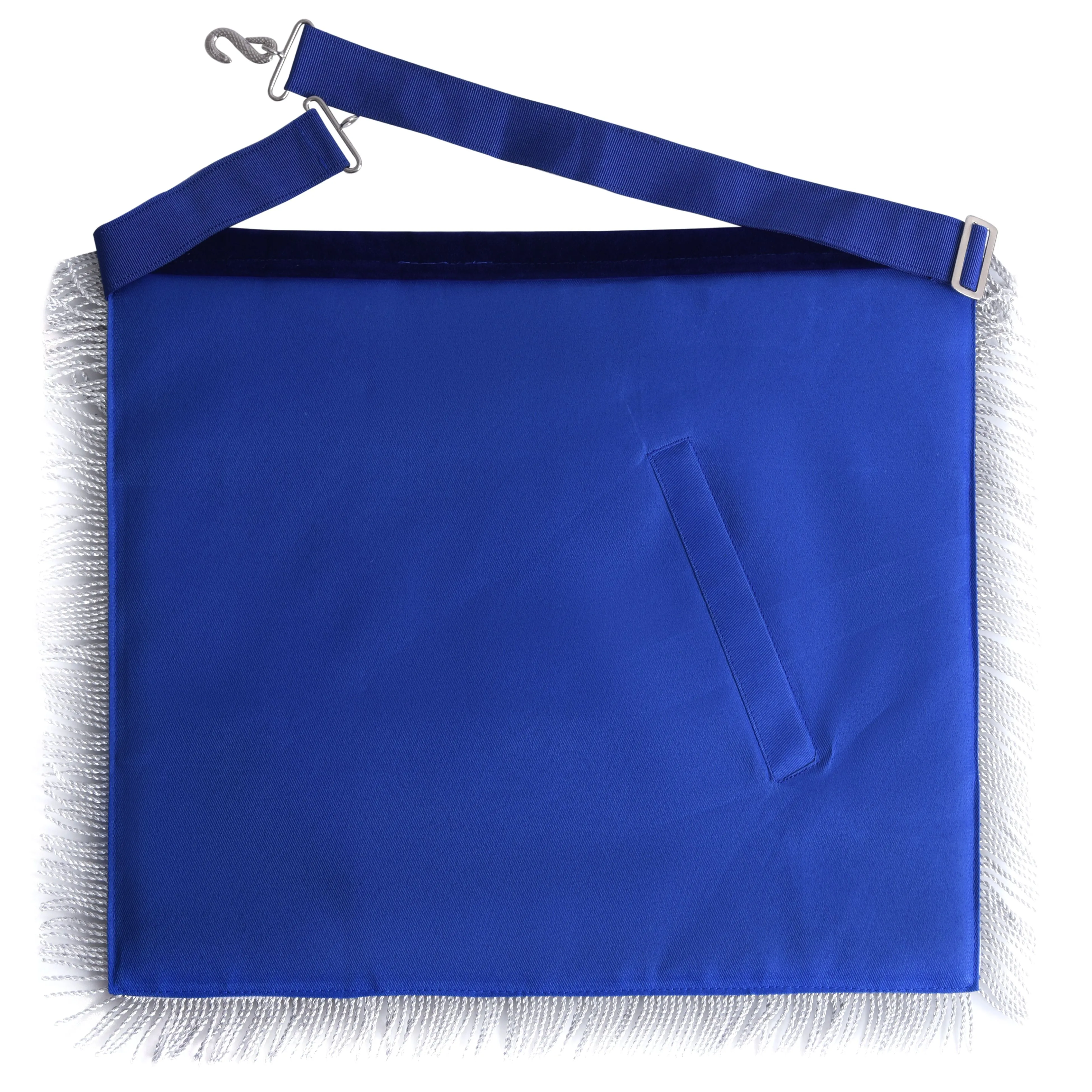 Treasurer Blue Lodge Officer Apron - Navy Blue With Fringe & Side Tabs