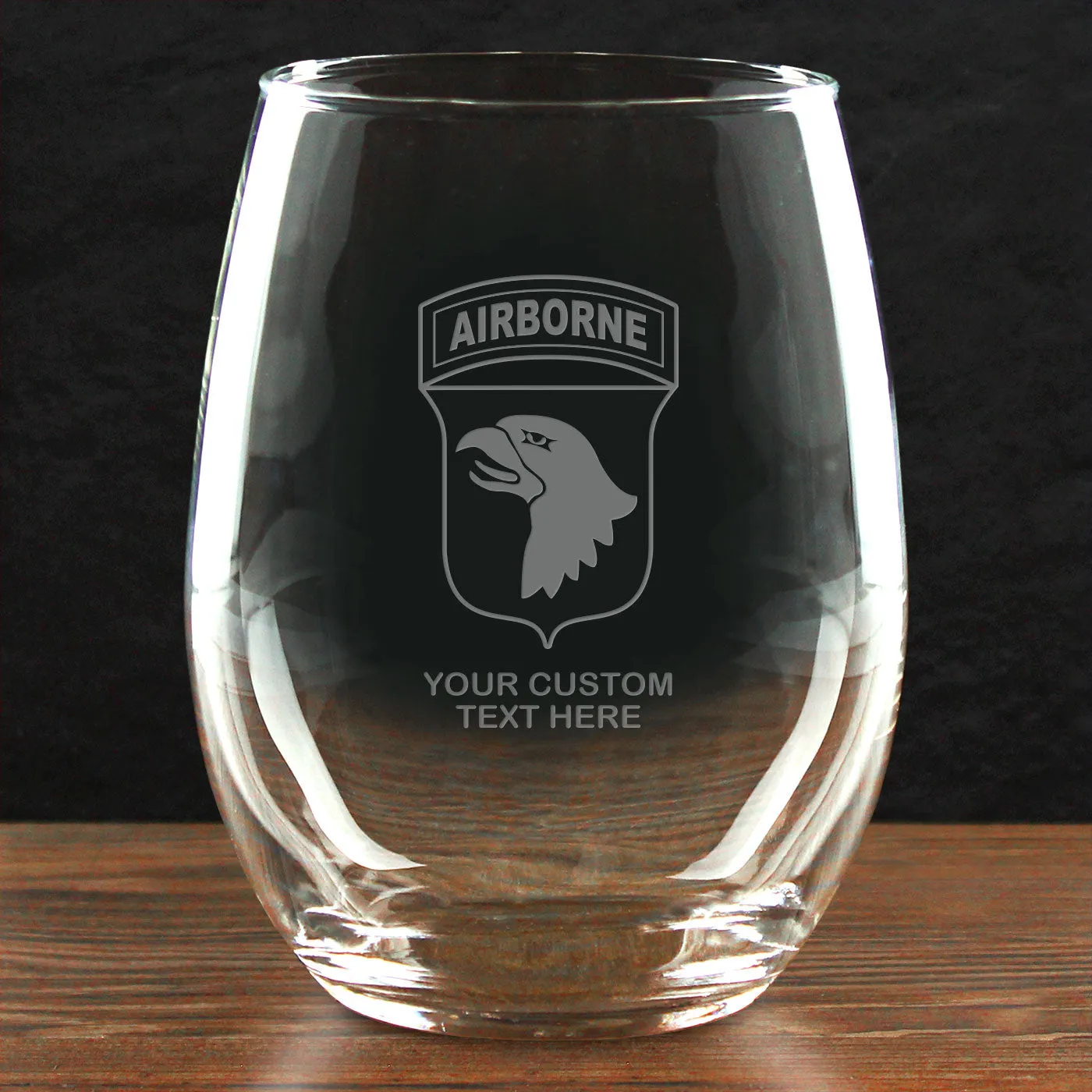 US Army 'Pick Your Design' Personalized 21 oz. Stemless Wine Glass