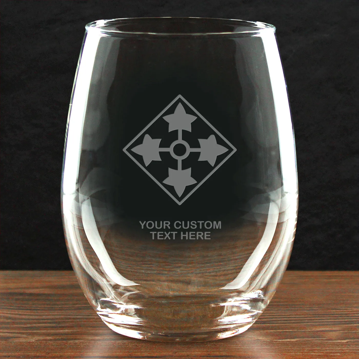 US Army 'Pick Your Design' Personalized 21 oz. Stemless Wine Glass