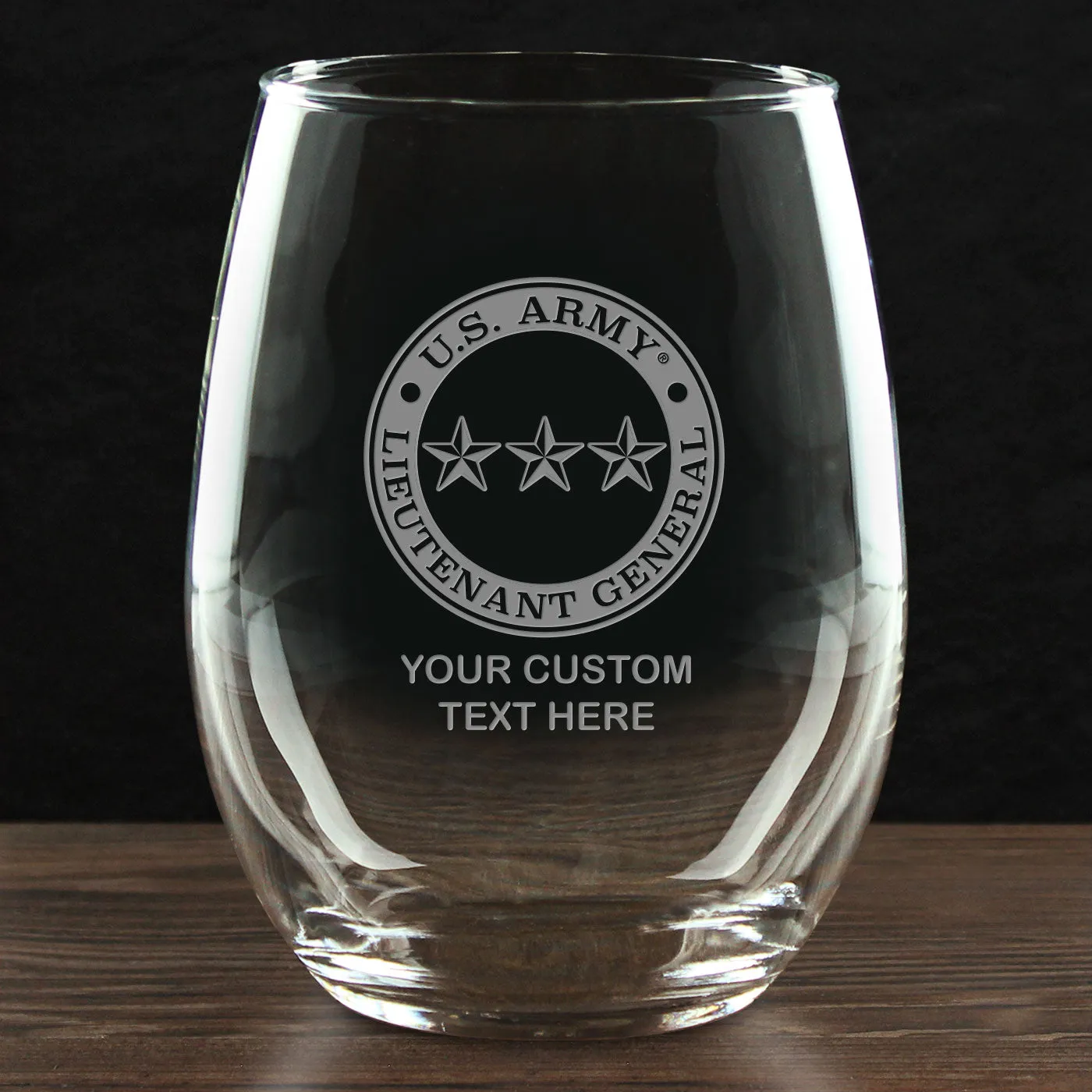 US Army 'Pick Your Design' Personalized 21 oz. Stemless Wine Glass