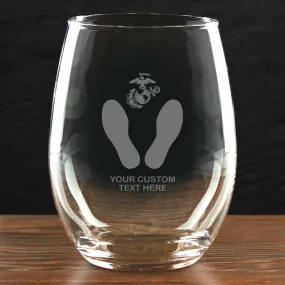 USMC 'Build Your Glass' Personalized 21 oz. Stemless Wine Glass