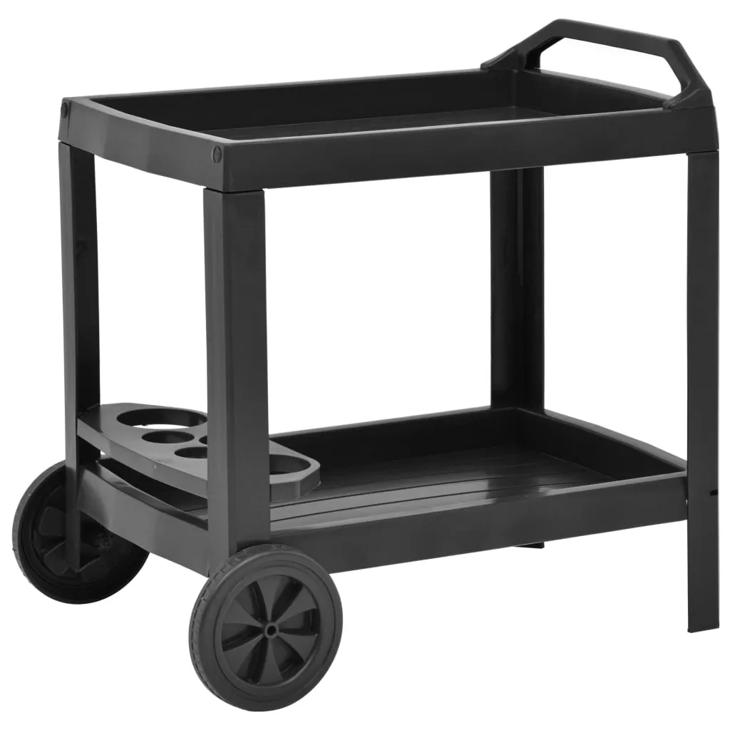 vidaXL Beverage Cart Anthracite 69x53x72 cm Plastic