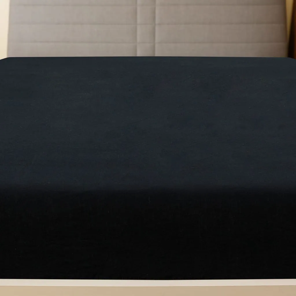 vidaXL Jersey Fitted Sheet Black 140x200 cm Cotton