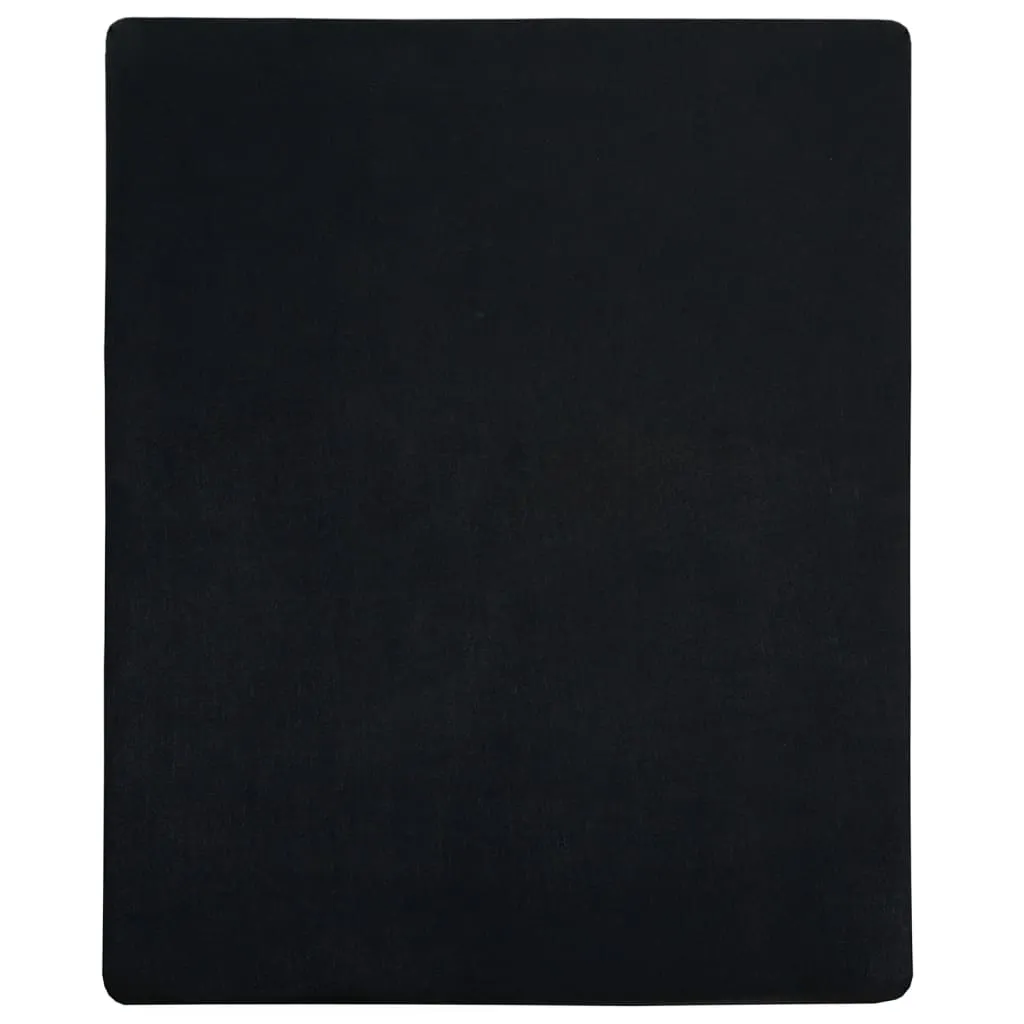 vidaXL Jersey Fitted Sheet Black 160x200 cm Cotton