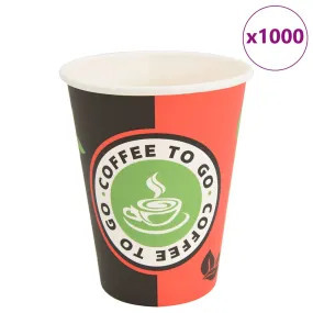 vidaXL Paper Coffee Cups 1000 pcs 12oz 300ml Red and Black