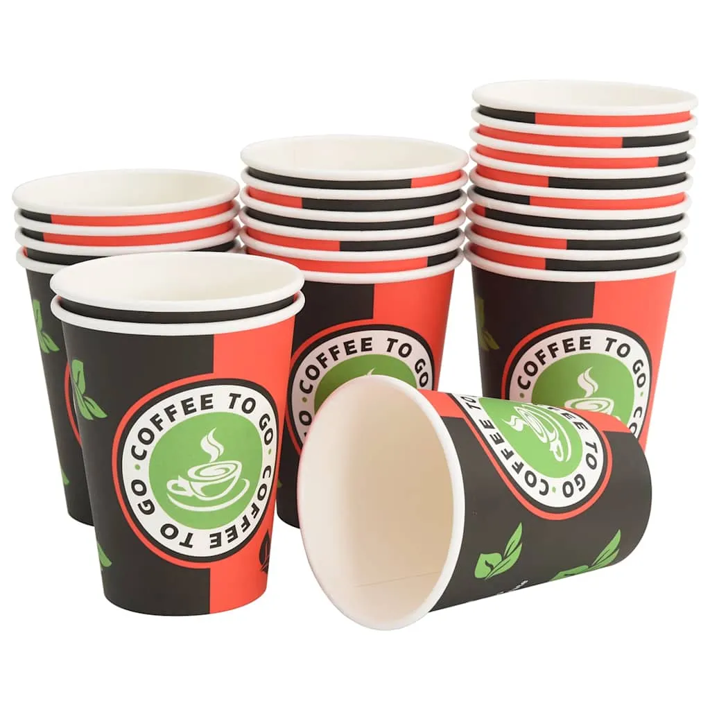 vidaXL Paper Coffee Cups 1000 pcs 12oz 300ml Red and Black