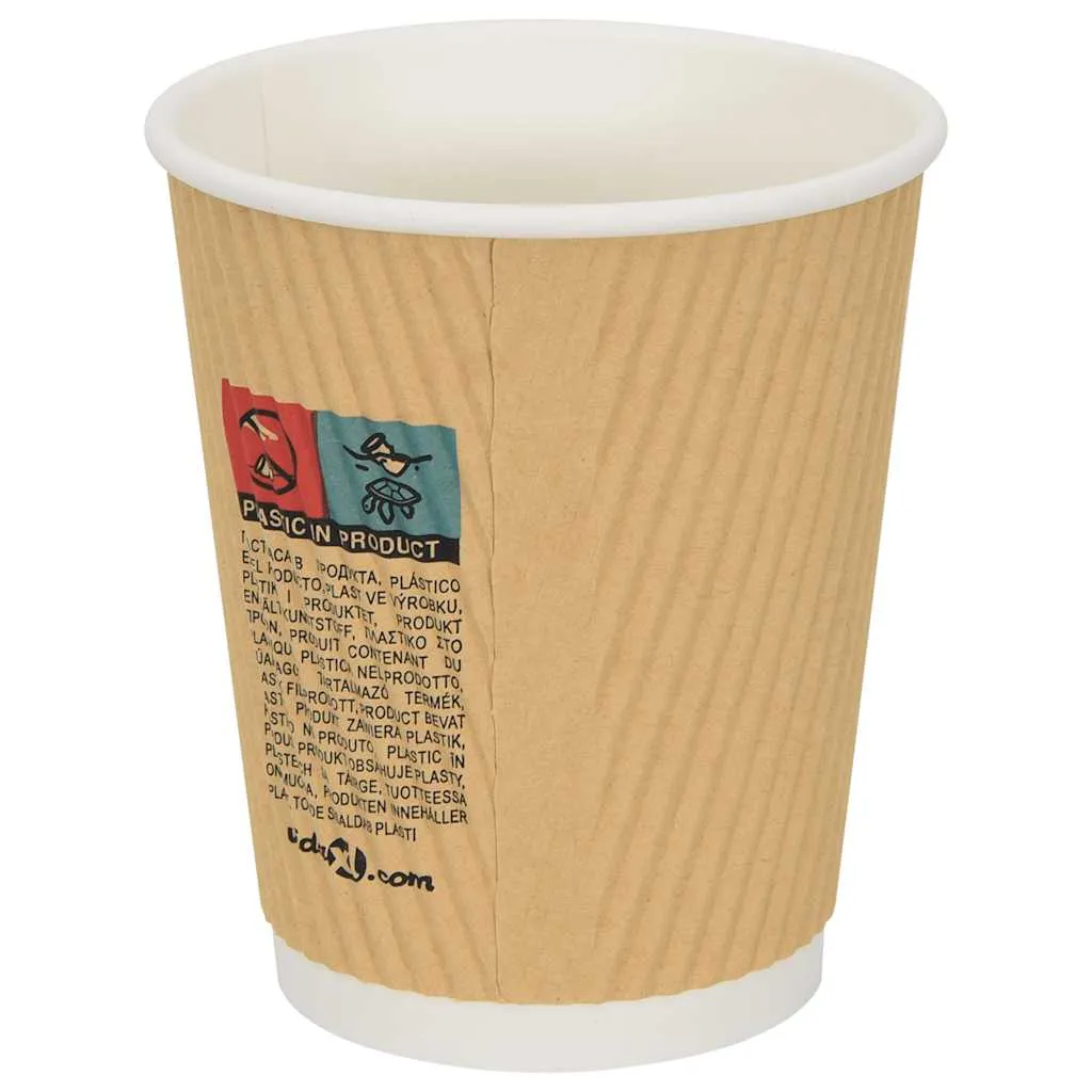 vidaXL Paper Coffee Cups 500 pcs 8oz 200ml Brown