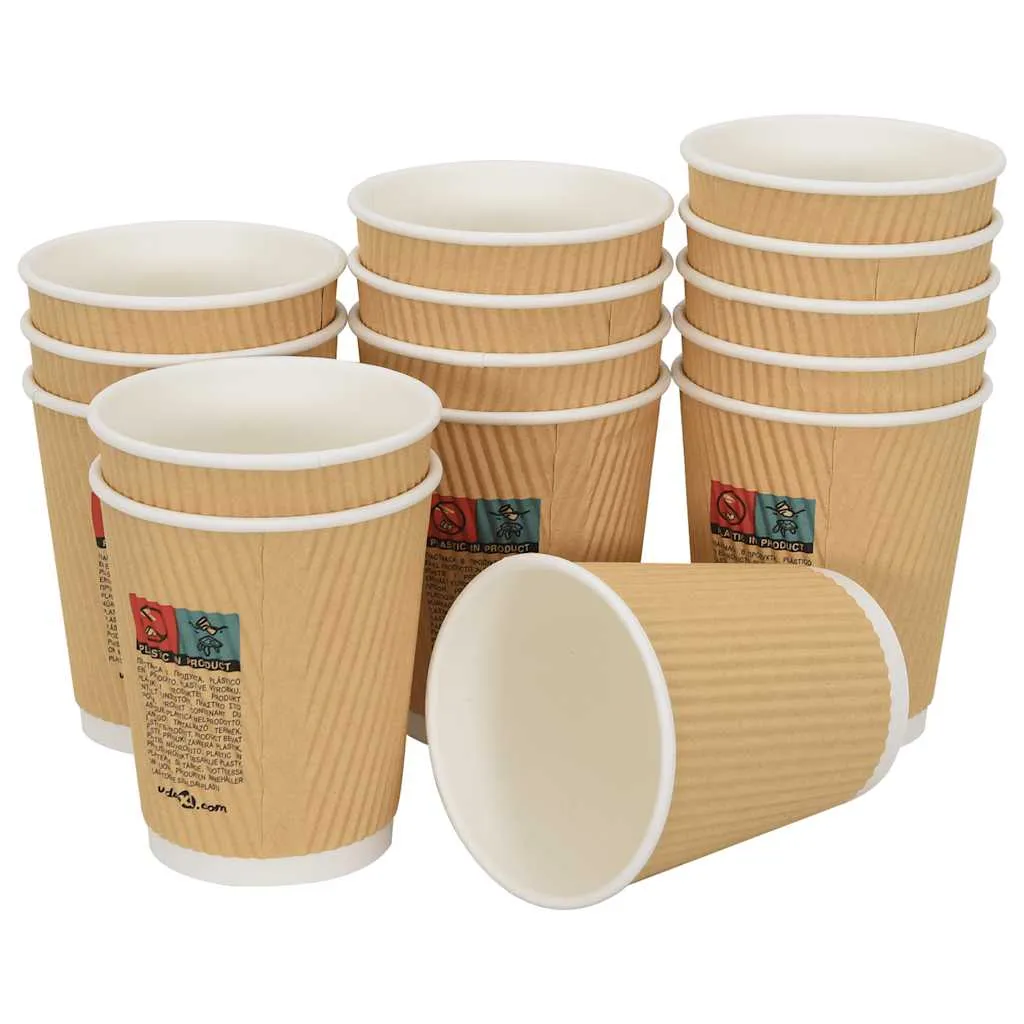 vidaXL Paper Coffee Cups 500 pcs 8oz 200ml Brown