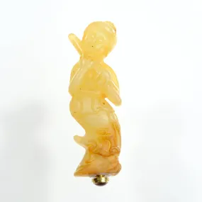 Vintage Chinese Natural Stone Snuff Bottle Quan Yin 3"H