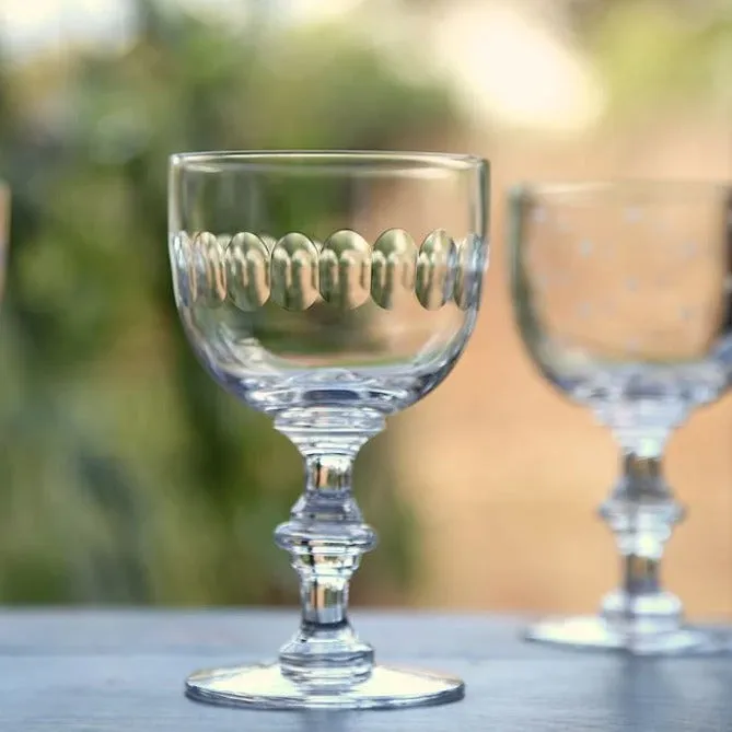 Vintage Style Wine Goblet - Lens - Set of Six